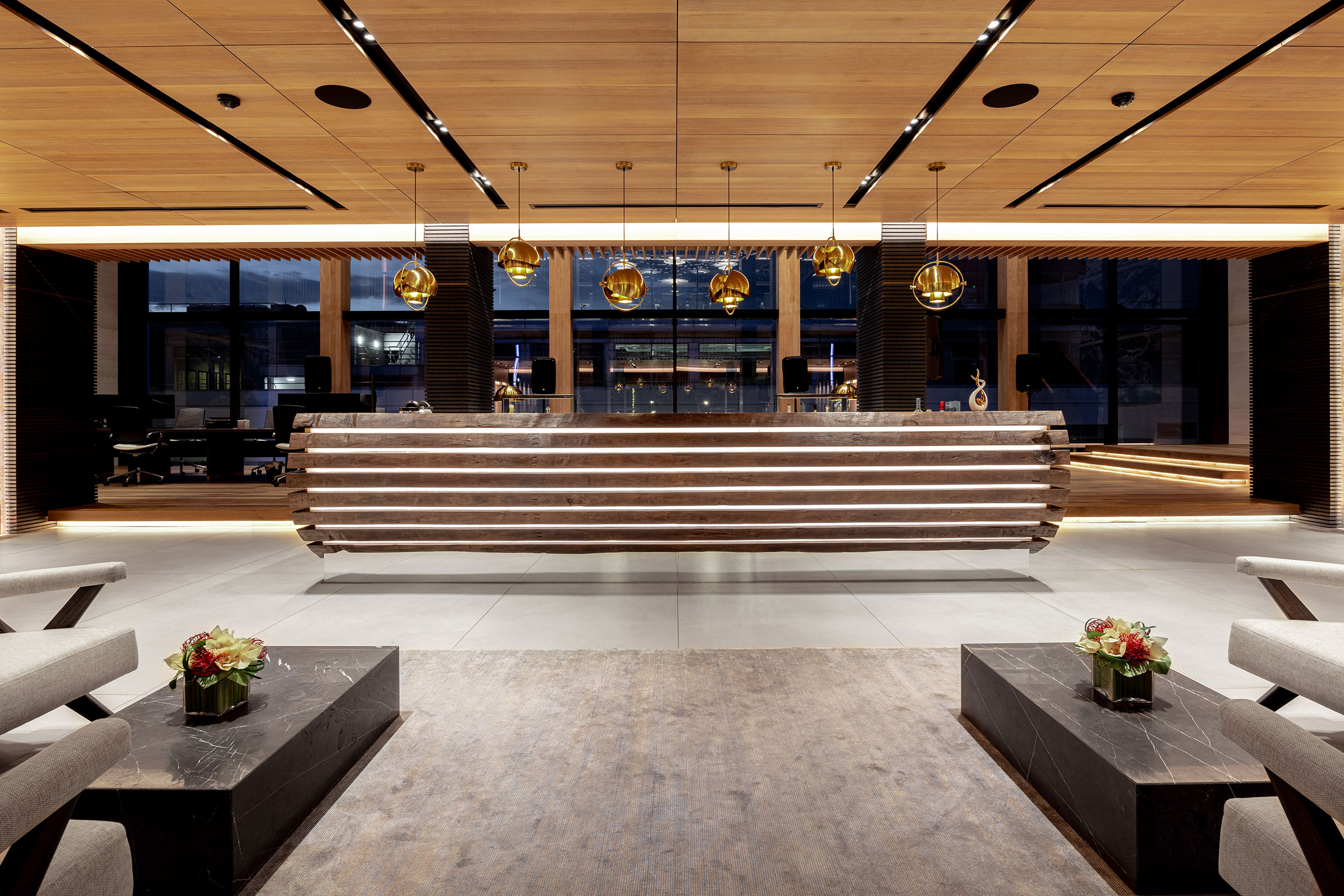 Bespoke bar, furniture and architectural joinery for the headquarters of a company in the Isle of Man by William Garvey bespoke furniture maker designer